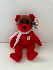Ty Beanie Baby “Bearon” the Red Bear with Midwest Airlines Extra Tag! (8.5 inch)