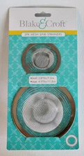 New Blake & Croft Stainless Steel 2pc Mesh Sink Strainers in 2 Sizes