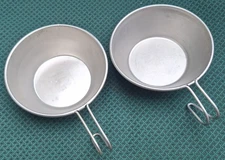 Vintage 1970s or 1980s Stainless Steel Camping Sierra Cup ~ 1 Mirro, 1 Unbranded