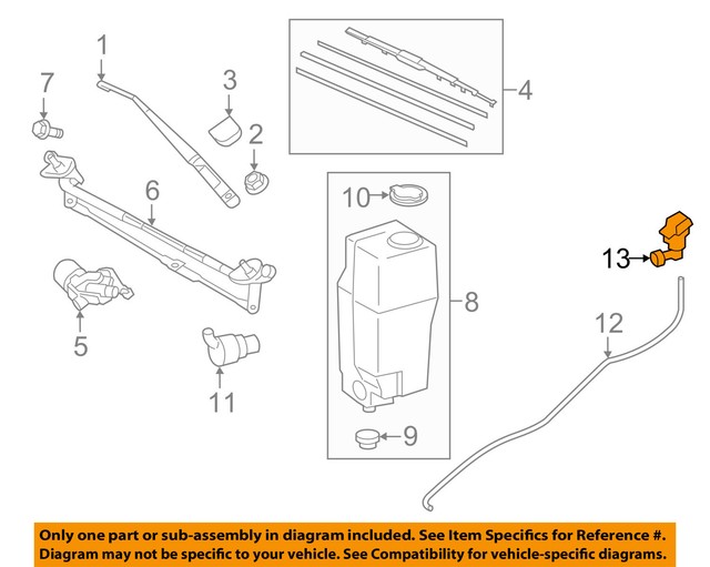 01 02 03 04 2005 Lexus Is300 Pair of 2 Windshield Wiper Washer Spray
