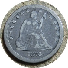 elf Seated Liberty Quarter 1876 CC