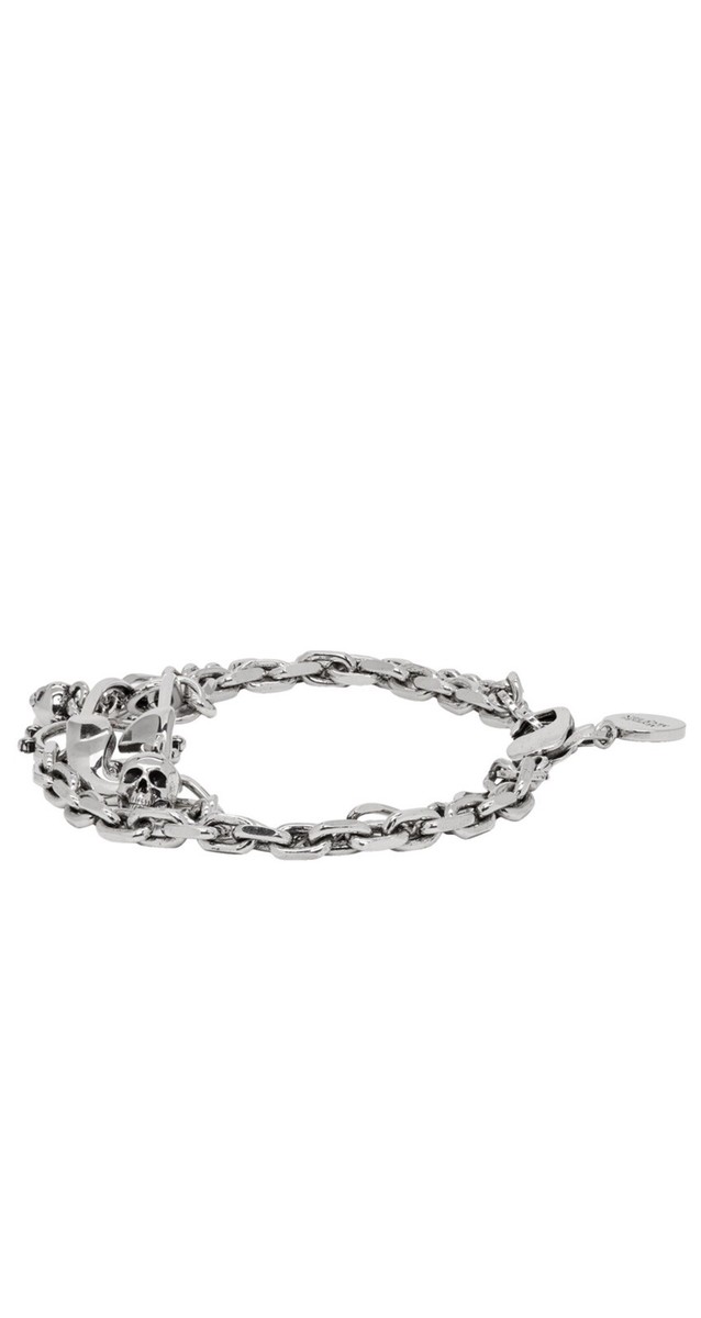 ブレスレット ALEXANDER MCQUEEN 925 SILVER BRACELET Alexander McQueen Studs and Skull Bracelet Silver in Metal - US