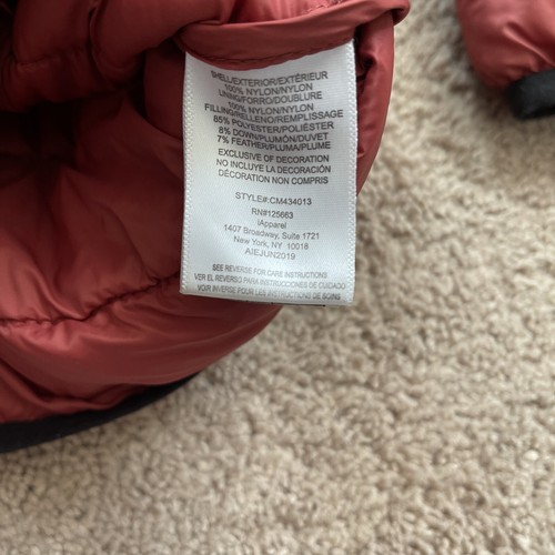 Cherokee Puffer Coat Men L Orange Down Feather Insulated Outdoor Travel Packable - Picture 4 of 6