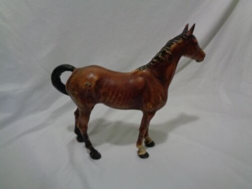 Original Hubley Cast Iron Bay Thoroughbred Horse Doorstop Statue 6 1/2 lbs - Picture 15 of 20