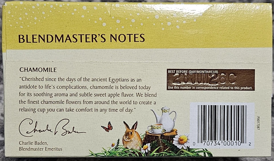 Té de hierbas de manzanilla condimentos celestiales - (caja de 20 unidades) Foto 2 de 4