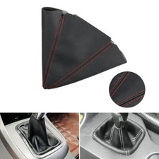 Black Leather Gear Shifter Shift Knob Gaitor Gaiter Boot Cover For Universal