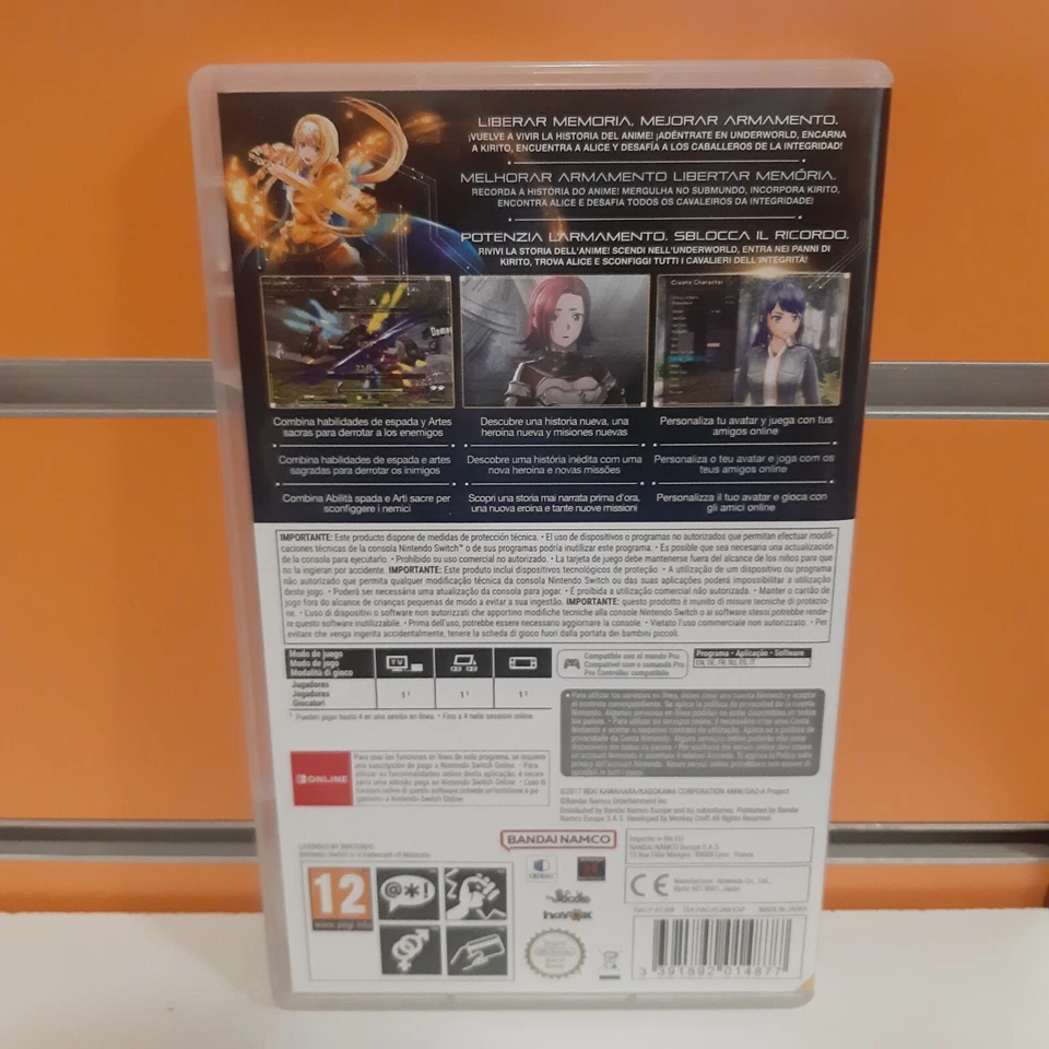 SWORD ART ONLINE ALICIZATION LYCORIS NINTENDO SWITCH usato Come Nuovo! ITALIANO!, foto 2 di 2