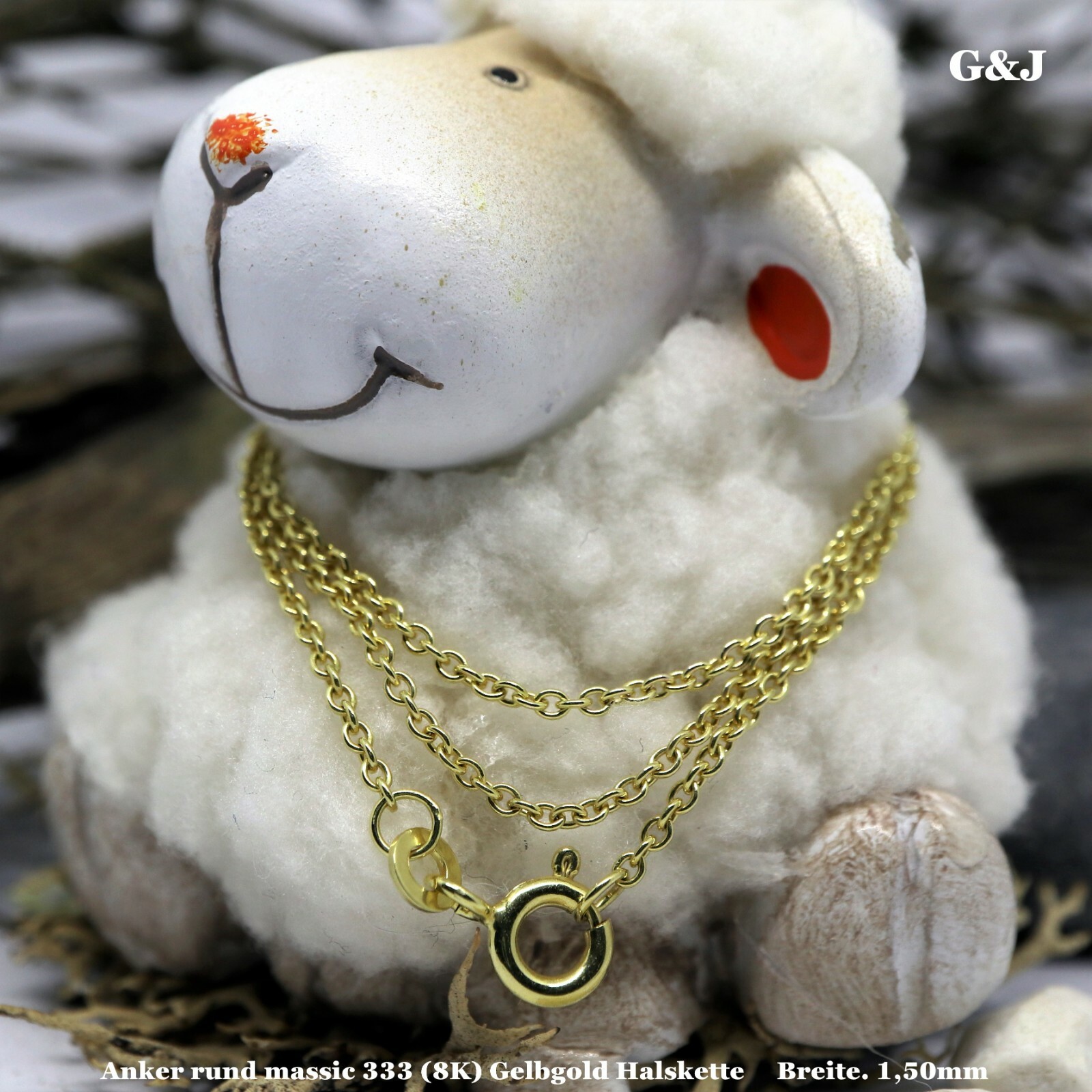 Immagine 34 - 333-8K-oro-ancora-rotondo-collana-solida-0-80-2-0mm-34-60cm-collana-donna-uomo