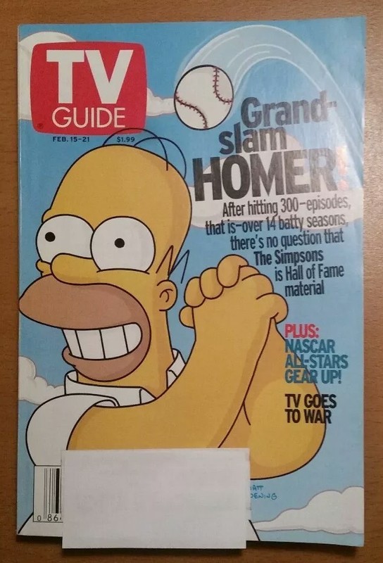 TV GUIDE 15-21 FEB 2003 ISSUE - HOMER SIMPSON COVER - MATT GROENING