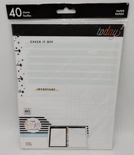 Happy Planner Everyday Refill Paper 40 Sheets 7" X 9.25" New