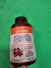 Naturewise Organic Curcumin Capsules - 180 Count exp-3/2026