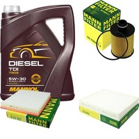 MANN-FILTER Inspektionspaket 5L Mannol Diesel Tdi 5W-30 FüR Opel Astra J