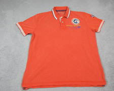 Napapijri Polo Shirt Mens 2XL XXL Orange Expedition Artic Patch Logo Rugby