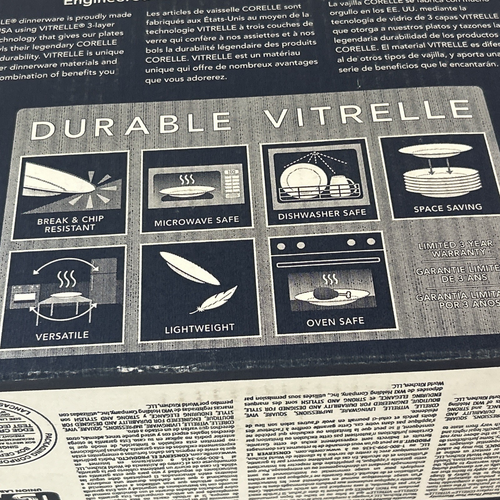 CORELLE VITRELLE IMPRESSION " URBAN GRID " 16 PC. DINNERWARE SET NEW 2014 - Picture 21 of 21