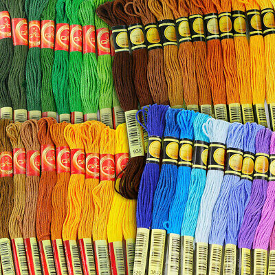 Lot 210 Multi Colors Cross Stitch Cotton Embroidery Thread Floss Sewing Skeins 