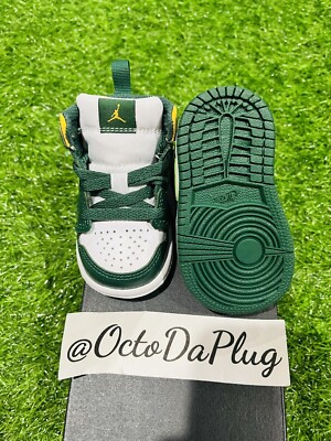Nike Air Jordan 1 Mid TD Sonic Green TD Multi Size Shoes