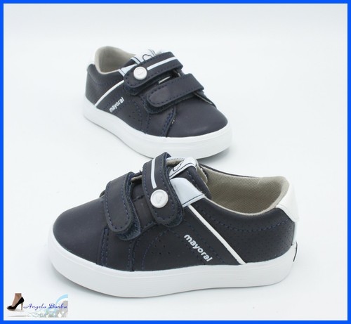 Mayoral Scarpe da bambino in pelle per bimbi con strappi blu estive primi  passi | eBay