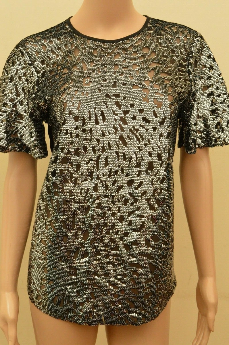 Leopard sequin sales top