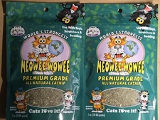 *3X SIZE* 2X World's Strongest The Cat's Meowee Organic Catnip 1 Oz (28 gram)
