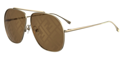 Fendi FF0407/G/S Aviator sunglasses in gold Fendi Monogram Lens Aviator Metal Women main image 4