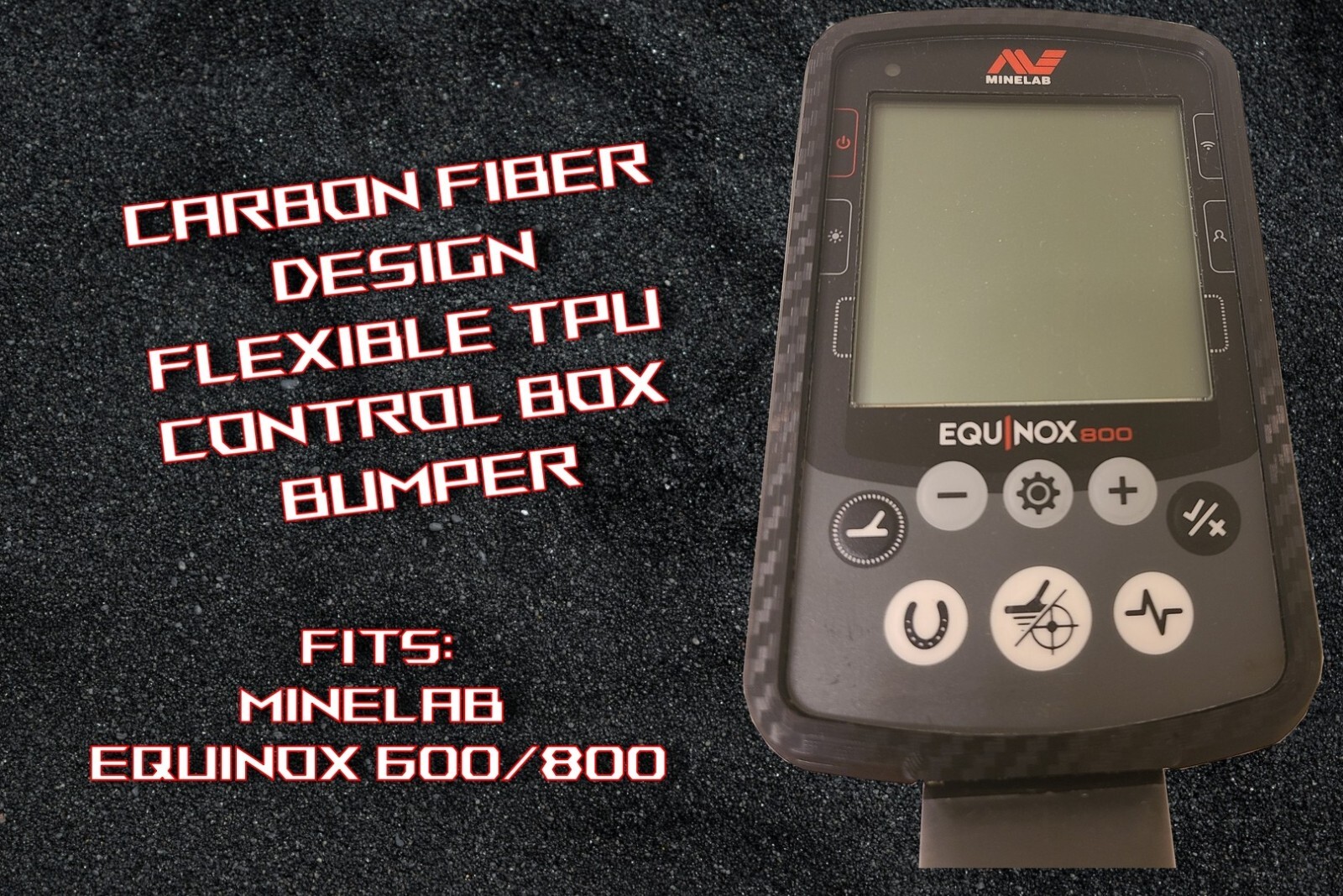 Minelab Equinox 800 600 Compatible Control Box Bumper Protector - BLACK CF