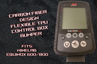 For Minelab Equinox 800 600 Control Box Bumper, Waterproof with Strap - BLACK CF