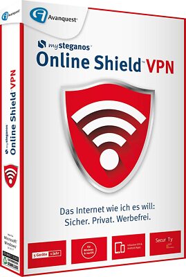 Online Shield VPN 2021 (Code i a Box) Win 8/10/MAC/Android/iOs von mySteganos