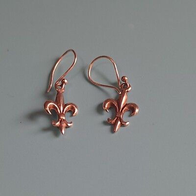 Sterling Silver Earrings Fleur de Lis D1