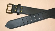Black Real Leather Belt Twin Prong Buckle 48mm wide Hand Made England  xxl F4