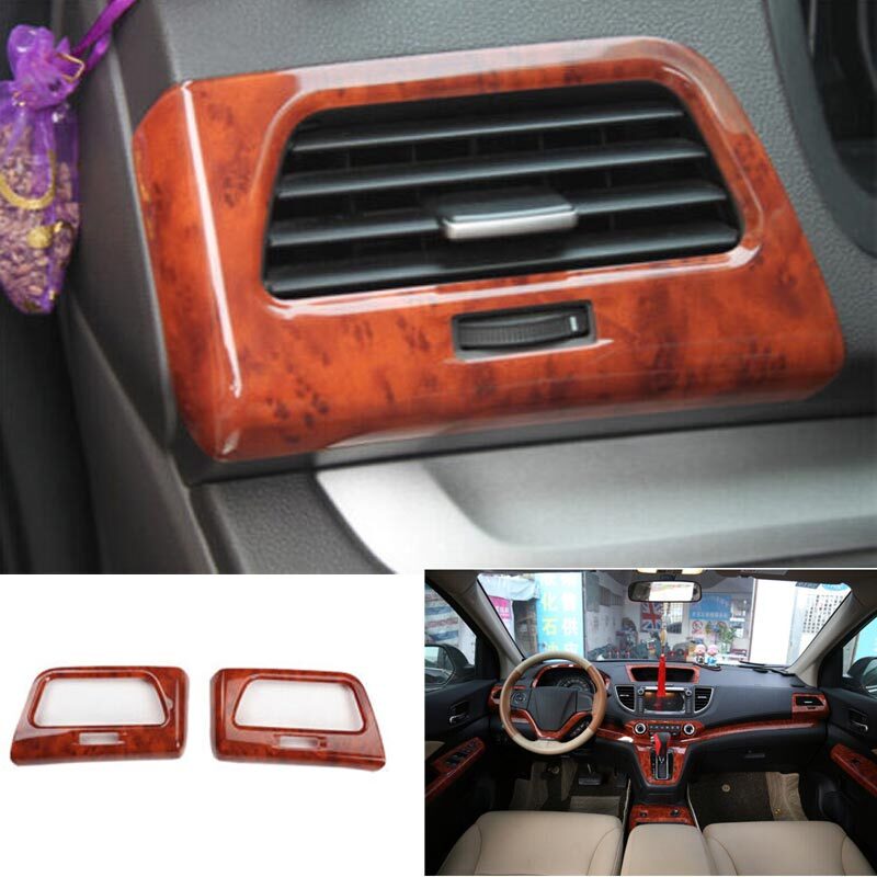Air Outlet Vent Trim Peach Wood Grain Left And Right For HONDA CR-V CRV 12-2016