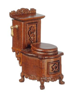 Dolls House Toilet Walnut French Provincial 1:24 Scale JBM Bathroom Furniture
