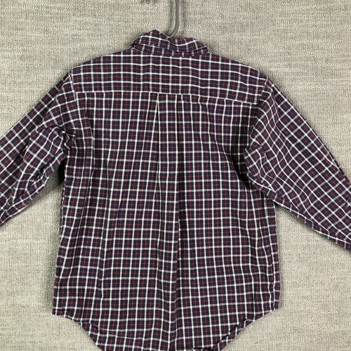 Ralph Lauren Shirt Boys 4 Red Blue Plaid Long Sleeve Pony Logo Outdoor Casual - Picture 7 of 8