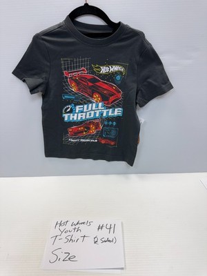 Hot Wheels Full Throttle Youth Black 2-Sided T-Shirt - Size 5   NWT - #41