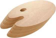 25 Pack Wood Painting Palette, Oil Wooden Paint Palette, Oval-Shaped Artist Pain