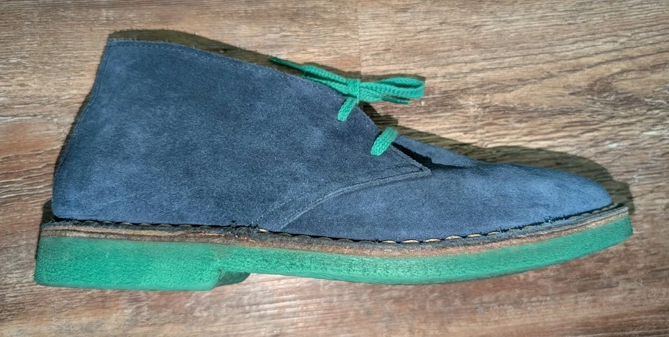 Wally Walker Chukka Bota Azul Gamuza con Cordones Verdes y Suela Hombre EU 41 US 8 Foto 3 de 4