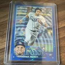 Topps 2023 Chrome Jonathan Aranda Blue Sonar Refractor RC #18 66/125 Rays