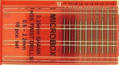 Krick MODELCRAFT Microbox 10 Bohrer 0,5-2,2 mm m. 2,35 mm Schaft / 492047