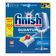 Image of Finish Powerball Quantum Dishwasher Tablets | Lemon Sparkle | 100 Tabs