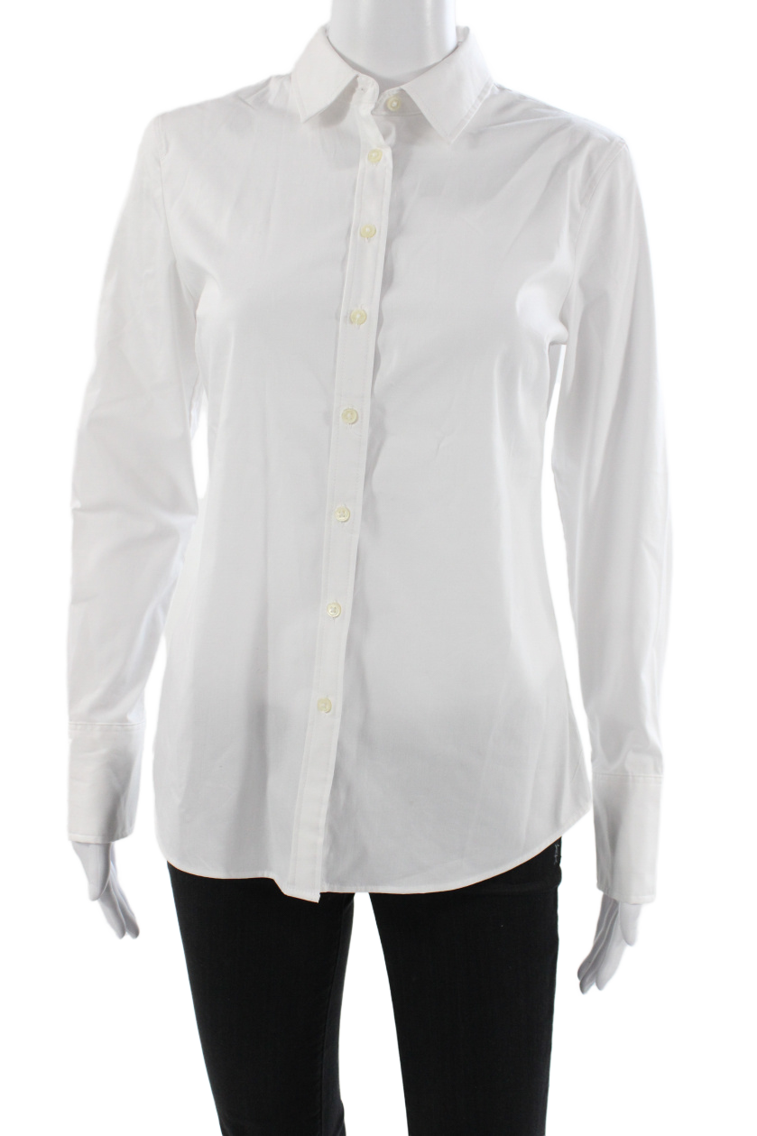 Banana Republic Womens Collared Button-Up Long Sleeve White Basic Size 0