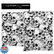 JarThenaAMCS 100Pcs Halloween Skull Poly Mailers 10 x 13 Inch Packaging Bags 