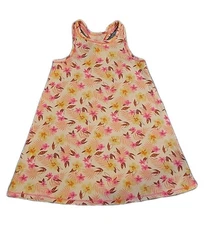 Cat And Jack Girls Tank Top Dress 5T Floral Razorback Pink Peach