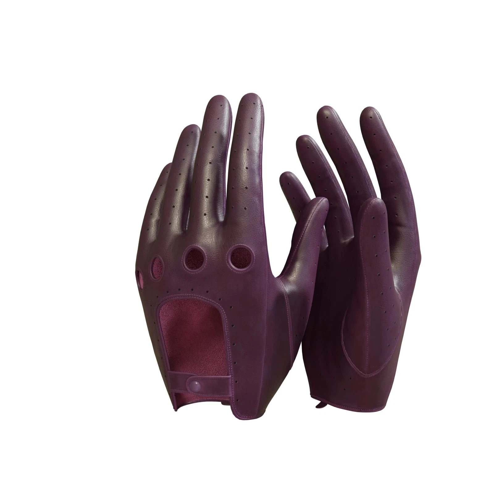 MGGMOKAY Women's Leather Driving Gloves Touchscreen L, Burgundy(Touchscreen)