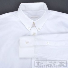 ALEXANDER MCQUEEN Solid White 100% Cotton Luxury Dress Shirt - EU 46 / SMALL