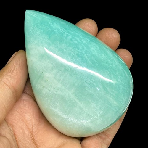 1050.2 Cts Natural Untreated Amazonite 84x57x33mm Huge Polished Oval Gemstone - Picture 2 of 10