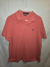 Polo Ralph Lauren Men's Pink Polo Shirt Short Sleeve Cotton Size L