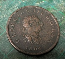 King George 11 Copper Half Penny Coin