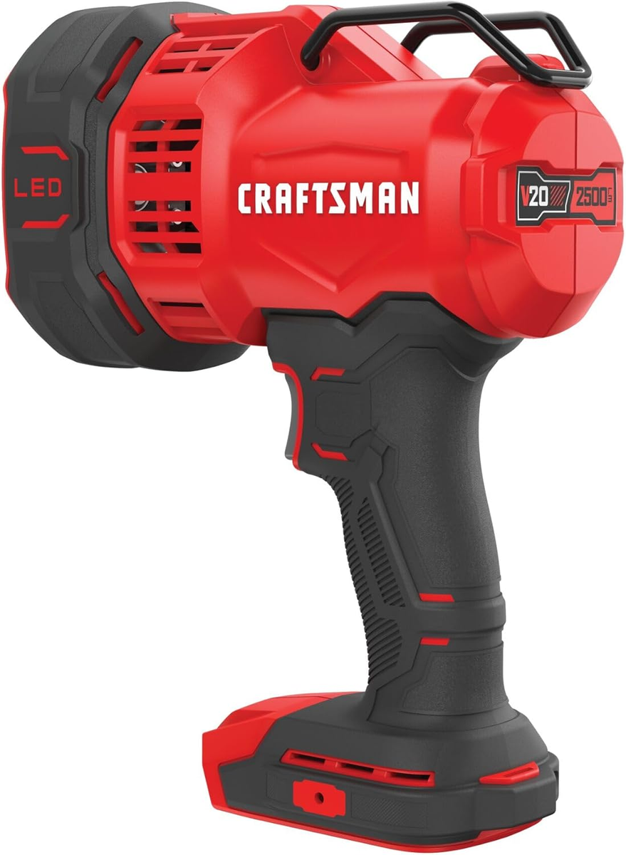 craftsman v20 20-volt max 1825-lumen led rechargeable power tool flashlight Work Light, Cordless Handheld Flashlight, Pivoting Head, 140 Lumens, Battery Not Included (CMCL020B) : Tools & Home Improvement With a convenient hanging hook CRAFTSMAN V20 20-volt Max Lithium