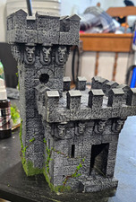 Painted Wizard Tower Fortification for Miniature Wargame Tabletop Terrain