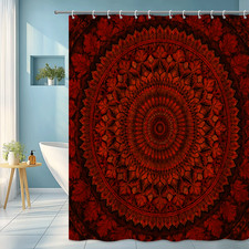Red Floral Mandala Shower Curtain - Beautiful Home Decor