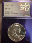 1963 50C (Proof) Franklin Half Dollar Graded PF67 NGC CUSTOM PURPLE CORE SLAB